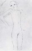 Egon Schiele Nude girl oil